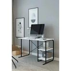 Dulgera Çalışma Masası Metal Bilgisayar Laptop Masası 2 Raflı Ders Çalışma Ofis Masası - 60x120 - Beyaz