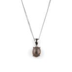 Dumanlı Kuvars Doğal Taş 925 Ayar Gümüş Kolye