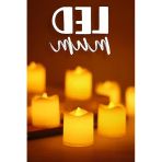 Dumansız Alevli 8 Adet Pilli Mini Led Mum Seti, Dekoratif Işıklandırma