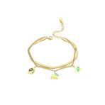 Dumledo Balık,Fil ve Yıldız Gold Çelik Charm Bileklik