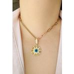 Dumledo Beyaz Kar Tanesi Gold Klipsli Kolye Ucu Charm | 925 Ayar Gümüş
