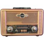 Dumles® Retro, Nostaljik, Ahşap Tasarım Bluetooth Hoparlörlü, Şarjlı, Taşınabilir Otantik Tasarımlı Fm/am Destekli Radyo NS8098