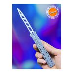 Dummy13 Kelebek Antrenman Bıçağı Beyaz Motifli Gri Renk Butterfly Knife Plastik