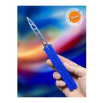 Dummy13 Kelebek Antrenman Bıçağı Siyah Motifli Mavi Renk Butterfly Knife Plastik