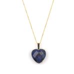 Dumortierite Doğal Taş Gold Renkli Kolye KLY-1137