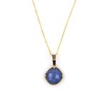 Dumortierite Doğal Taş Gold Renkli Kolye KLY-1221