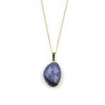 Dumortierite Doğal Taş Gold Renkli Kolye KLY-976