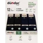 Dündar 12'li Ince Yazlık Bambu Erkek Çorap Hafif Rahat ve Solmaz 6siyah-6lacivert - 41 - 44 - Siyah - Lacivert