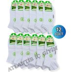 Dündar Kadın Bambu Patik Çorap 12'li Paket - 36 - 40 - Beyaz