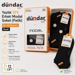 Dündar Yazlık 12’li Erkek Modal Soket Patik 40-44 Ince Nefes Alan Günlük Çorap - 40 - 44 - Siyah