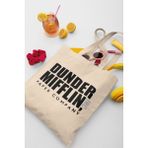 Dunder Mifflin The Office Baskılı Omuz Çantası %100 Pamuklu Tote Bag Ham Bez Çanta - Bej