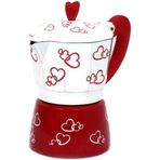 Dunk 150 ml Kırmızı Kalp Baskılı Moka Pot