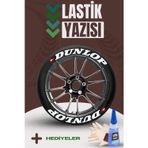 Dunlop Motosiklet Ve Otomobil Araç 3d Oto Lastik Yazısı Sticker Arma Seti – 8 Adet
