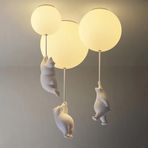 DUNMW yaratıcı balon LED tavan lambası kutup ayısı kolye ile sevimli karikatür çocuk odası tavan lambası, yatak odası, çocuk odası, erkek, kız için dekoratif avize