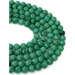Dünya Doğal Taş 8 mm Malahit (Malakit) Taşı Dizi - 40 cm - Yeşil