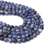 Dünya Doğal Taş 8 mm Sodalit Taşı Dizi - 40 cm - Lacivert