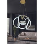 Dünya Eliza Simli Slikonlu Tek Toplu Modern Oturma LED Avizesi - Gold - 1