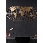 Dünya Haritasi Altın Renk - Carte Du Monde - World Map