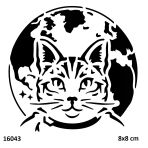 Dünya Kedi Yapışkanlı Stencil Süsleme Ve Boyama Kalıbı Stencil Kalıp