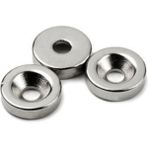 Dünya Magnet 10 Adet 10MM x 3mm Havşa Delikli Güçlü Neodyum Mıknatıs - Gümüş