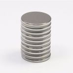 Dünya Magnet 10 Adet 20MM x 2mm Yuvarlak Güçlü Neodyum Mıknatıs Magnet - Gümüş