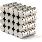 Dünya Magnet 10 Adet 6mm x 2mm Yuvarlak Güçlü Neodyum Mıknatıs Magnet - 1 Adet - Gümüş