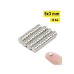 Dünya Magnet 10 Adet - Yuvarlak Neodyum Mıknatıs, Çap: 5X3 Mm, Güçlü Magnet, N35 Kalite