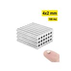 Dünya Magnet 100 Adet - Yuvarlak, Neodyum Mıknatıs, 4X2 Mm, Güçlü Magnet, N35 Kalite