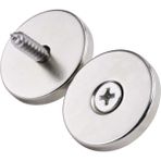 Dünya Magnet 2 Adet D20 mm x 7/4 mm x 3 mm Havşa Delikli Güçlü Vida Atılabilir Neodyum Mıknatıs (2'li Paket) - Gümüş