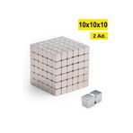 Dünya Magnet 2 Adet - Köşeli Neodyum Mıknatıs, 10X10X10 Mm, Güçlü Magnet, N35 Kalite