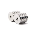 Dünya Magnet 2 Adet Mıknatıs, 20X10/5,5X5Mm Vida Atılabilir Havşa Delikli Güçlü Neodyum Mıknatıs(2'Li Paket)
