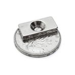 Dünya Magnet 20X10X4X5 Köşeli Havşa Delikli Güçlü Neodyum Mıknatıs - Vida Atılabilir Mıknatıs