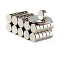 Dünya Magnet 25 Adet 10 x 5 mm Yuvarlak Güçlü Neodyum Mıknatıs - Gümüş