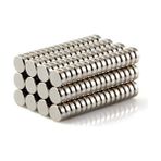 Dünya Magnet 25 Adet 8mm x 3mm Yuvarlak Güçlü Neodyum Mıknatıs Magnet - Gümüş