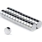 Dünya Magnet 25 Adet Yuvarlak Güçlü Neodyum Mıknatıs (5x3 Mm) Çap: 5 mm x Kalınlık: 3 mm - Gümüş