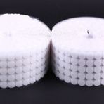 Dünya Magnet 3000 Adet 1,5 cm Beyaz Yuvarlak Kesim Cırt Bant, Arkası Yapışkanlı Para Para (Dişi-Erkek Takım)