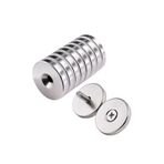 Dünya Magnet 4 Adet - Yuvarlak Neodyum Mıknatıs, 25X5 Mm, Havşa Delikli, Güçlü Maagnet, (Çap:25Mm, Kalınlık:5Mm)
