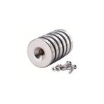 Dünya Magnet 5 Adet 30Mm X 10/5Mm X 6Mm Havşa Delikli Güçlü Neodyum Mıknatıs