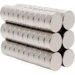 Dünya Magnet 50 Adet 10X5 Yuvarlak Neodyum Mıknatıs Magnet Çap: 1 cm - Kalınlık 5 mm - Gümüş