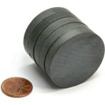 Dünya Magnet 50 Adet 25X3 Büyük Yuvarlak Ferrit Mıknatıs Kokulu Taş Nişan Süsleme Mıknatısı - Siyah