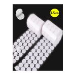 Dünya Magnet 50 Adet - Yuvarlak Cırt Bant, Çap: 1,5 Cm, Beyaz, Yapışkanlı, Para Para, Dişi-Erkek Takım