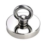 Dünya Magnet 60 mm Çap Yüksek Çekim Gücüne Sahip Neodyum Pot Mıknatıs Halkalı Kanca