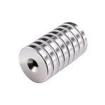 Dünya Magnet 8 Adet Mıknatıs, D25X10/5,5X5Mm Vida Atılabilir Havşa Delikli Güçlü Neodyum Mıknatıs