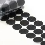 Dünya Magnet Arkası Yapışkanlı Yuvarlak Cırt Cırtlı Bant, Cırt Bant, Çap 1cm Siyah Renk (50'li Paket) - 1 Adet - 1 cm