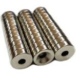 Dünya Magnet Havşa Delikli Güçlü Neodyum Miknatis, 10MM x 8-4mm x 5mm, Magnet - 20 Adet - Gümüş