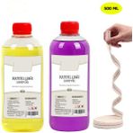 Dünya Magnet, Kandil Yağı, 2 Adet 250 ml, Sarı ve Mor Renk, Kokusuz, Dumansız + 50 cm Fitil