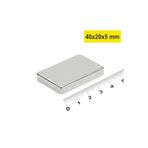 Dünya Magnet Köşeli Neodyum Mıknatıs, 40X20X5 Mm, Süper Güçlü Magnet