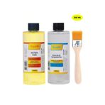 Dünya Magnet Yağlı Boya Seti Yardımcı Malzemeler 2 x 250 ml Terebentin Resim Keten Yağı + Fırça