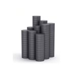 Dünya Magnet Yuvarlak Kömür Mıknatıs, 12X3 Mm, Süsleme Mıknatısı, 50 Adet, Ferrit Magnet