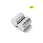 Dünya Magnet Yuvarlak Neodyum Mıknatıs (10 Mm X 1 Mm), Güçlü Magnet, 10 Adet